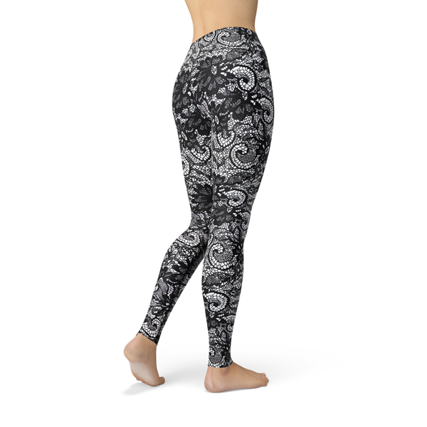 Leslie Black Lace - Luxy Leggings
